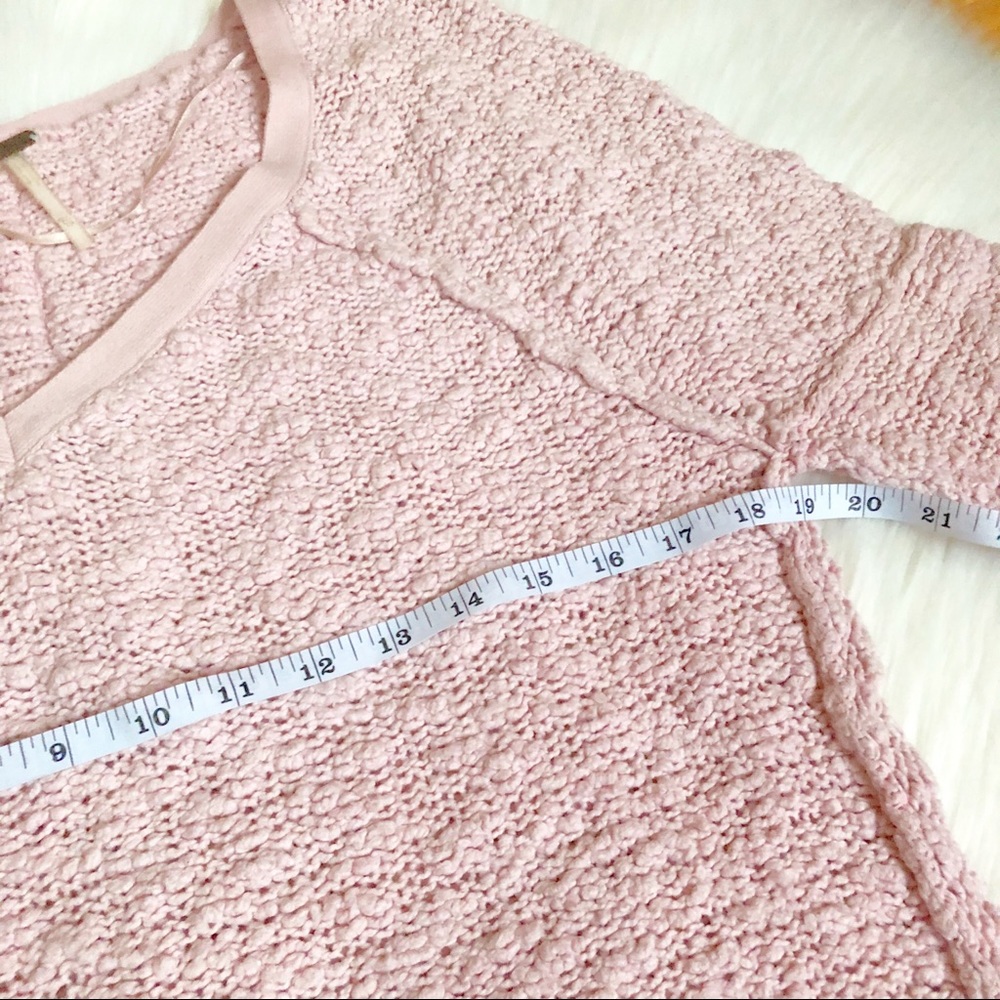 Free People Open Knit Songbird Sweater Pink XS - Picture 4 of 8